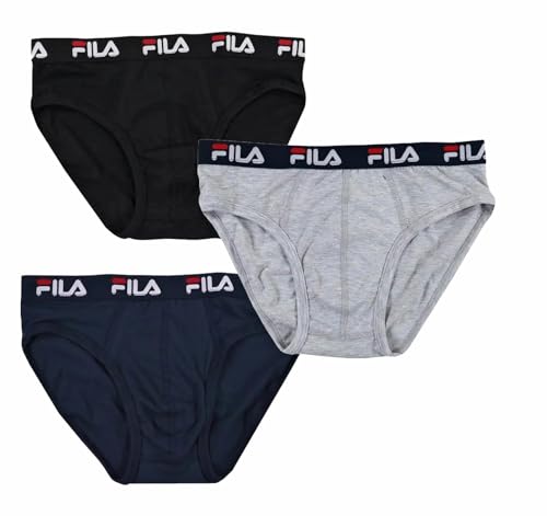 Fila 3 Stück Herren-Slips elastisch – erhältlich in verschiedenen Farben – Herren-Slips aus Baumwolle, 3 Stück sortiert 999, M von FILA