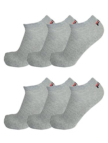 FILA® 6 Paar Socken, Invisible Sneakers Unisex, 35-46 Einfarbig - Farbenauswahl: Farbe: Grau | Größe: 35-38 (3-5 UK) von FILA