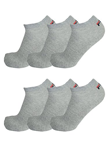 FILA® 6 Paar Socken, Invisible Sneakers Unisex, 35-46 Einfarbig - Farbenauswahl: Farbe: Grau | Größe: 39-42 (6-8 UK) von FILA