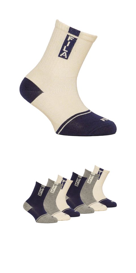 Fila Basicsocken JUNIOR BOY NORMAL PLAIN SOCKS (6-Paar) mit kontrastfarbigen Details von Fila
