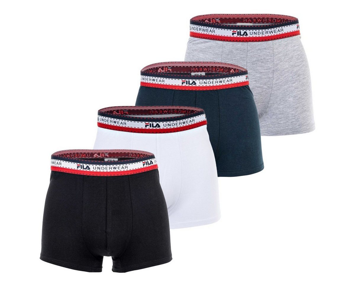 Fila Boxer Herren Boxer Shorts, 4er Pack - Logobund, Cotton von Fila