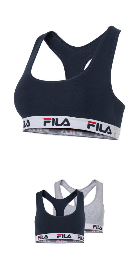 Fila Bustier WOMAN BUSTIER (2er Pack) ohne Polsterung und ohne Bügel, Racerbackrücken von Fila