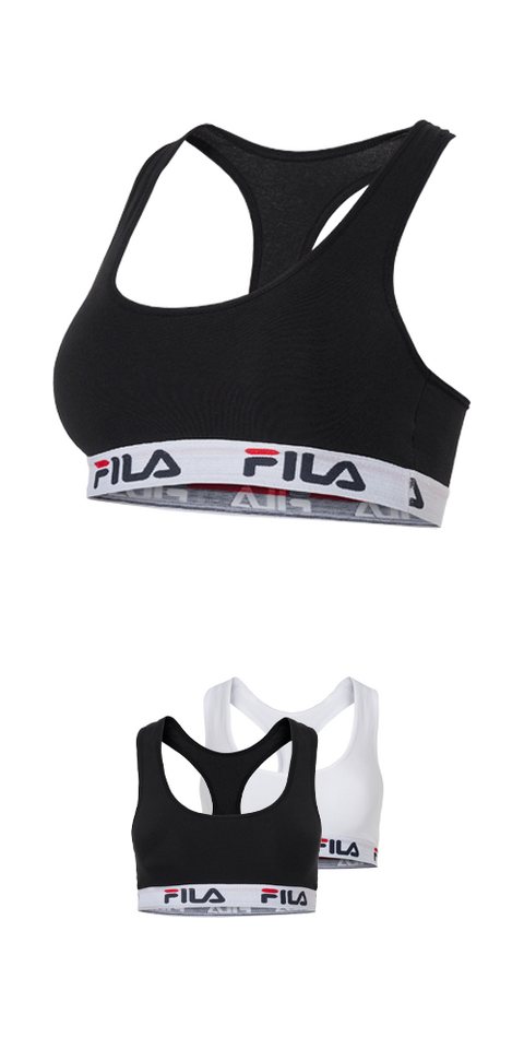Fila Bustier WOMAN BUSTIER (2er Pack) ohne Polsterung und ohne Bügel, Racerbackrücken von Fila