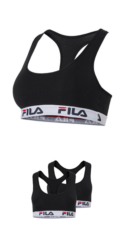 Fila Bustier WOMAN BUSTIER (2er Pack) ohne Polsterung und ohne Bügel, Racerbackrücken von Fila
