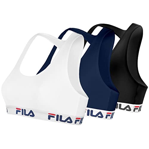 FILA Bikini Damen Atmungsaktiv, Sport bh, Angenehm, Perfekter Halt (3er Pack) von FILA