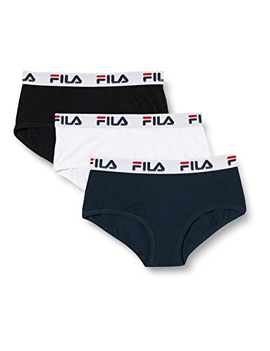 FILA Unterhosen Damen Atmungsaktiv, Unterwäsche Frauen, Angenehm, Hypoallergen (3er Pack) von FILA