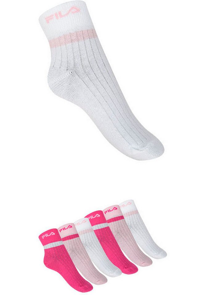 Fila Kurzsocken JUNIOR GIRL QUARTER SOCKS (6-Paar) schlichtes Design mit dezentem Logo, feine Rippenstruktur von Fila