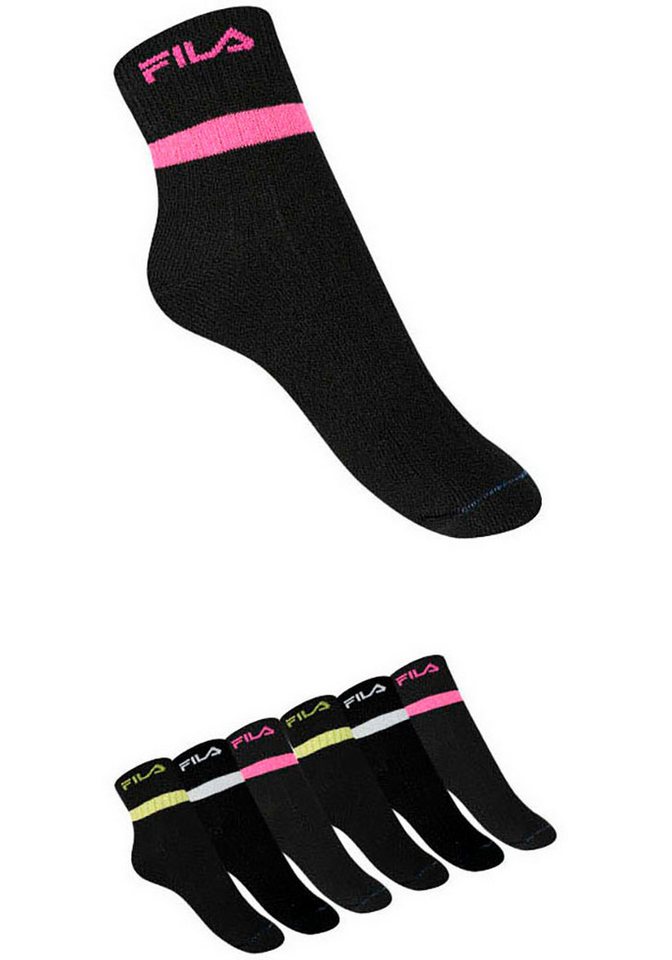 Fila Kurzsocken JUNIOR GIRL QUARTER SOCKS (6-Paar) schlichtes Design mit dezentem Logo, feine Rippenstruktur von Fila
