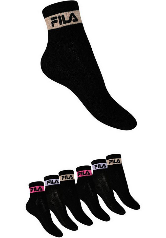 Fila Kurzsocken WOMAN QUARTER SOCKS (6-Paar) mit gerippter Knöchelpartie von Fila