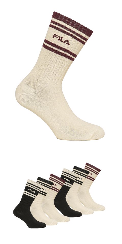 Fila Tennissocken MAN LIFESTYLE NORMAL PLAIN SOCKS (6-Paar) sportliches Design mit Logodetail von Fila