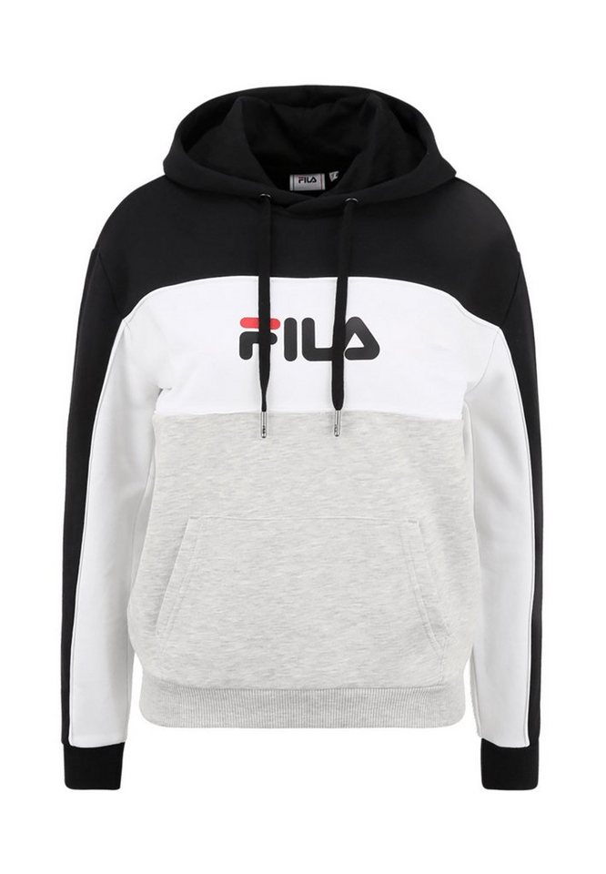 Fila Hoodie Fila Damen Sweater AQILA BLOCKED HOODY 688487 Light Grey Melange Bros Black Bright White A975 Mehrfarbig von Fila