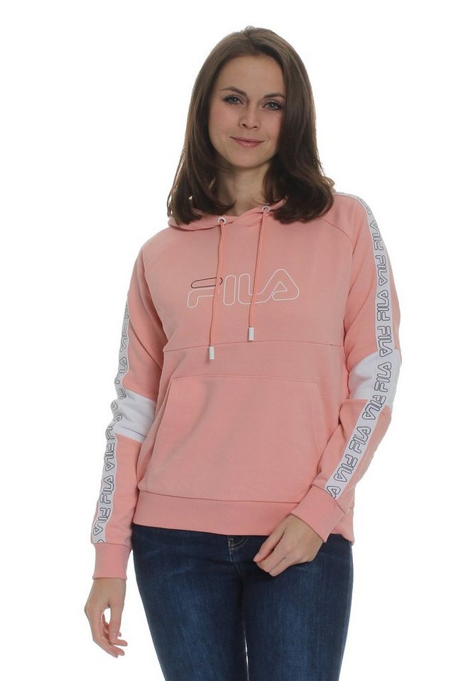 Fila Kapuzensweatshirt Fila Kapuzenpullover Damen JACINDA TAPED HOODY 683281 Rosa A973 Coral Cloud-Bright White von Fila