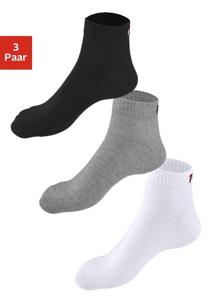 Fila Kurzsocken (3-Paar) mit Logostickerei von Fila