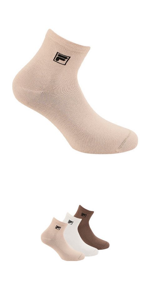 Fila Kurzsocken UNISEX QUARTER PLAIN SOCKS (3-Paar) mit eingestrickem Logo von Fila