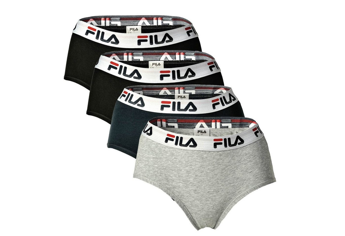 Fila Panty Damen Hipster - 4er Pack Slip, Logo-Bund, Cotton von Fila