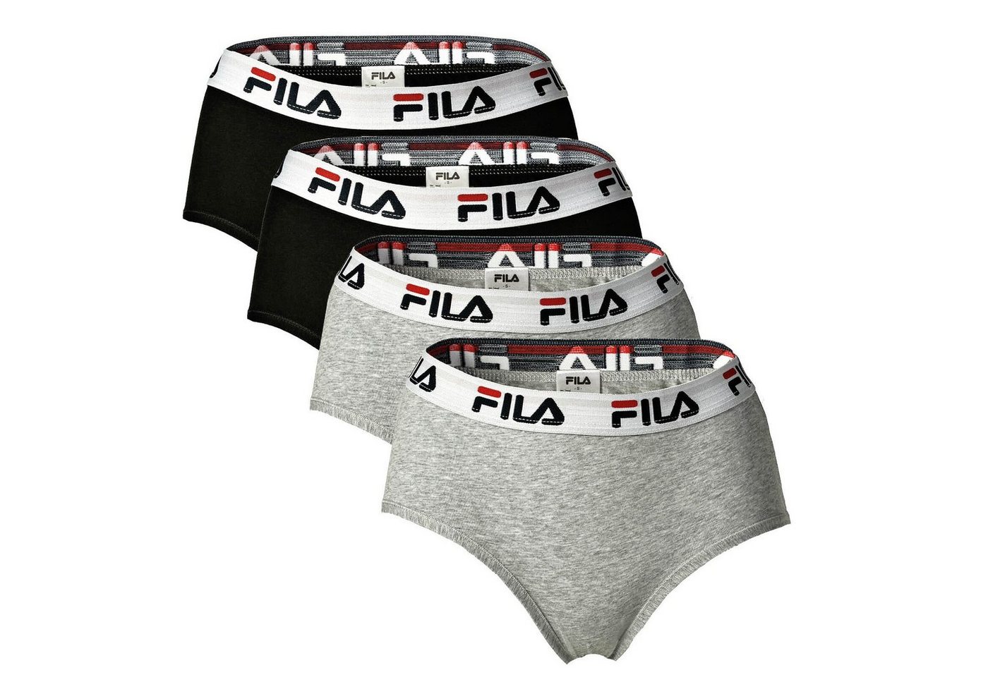 Fila Panty Damen Hipster - 4er Pack Slip, Logo-Bund, Cotton von Fila