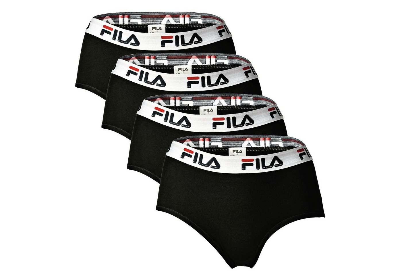 Fila Panty Damen Hipster - 4er Pack Slip, Logo-Bund, Cotton von Fila