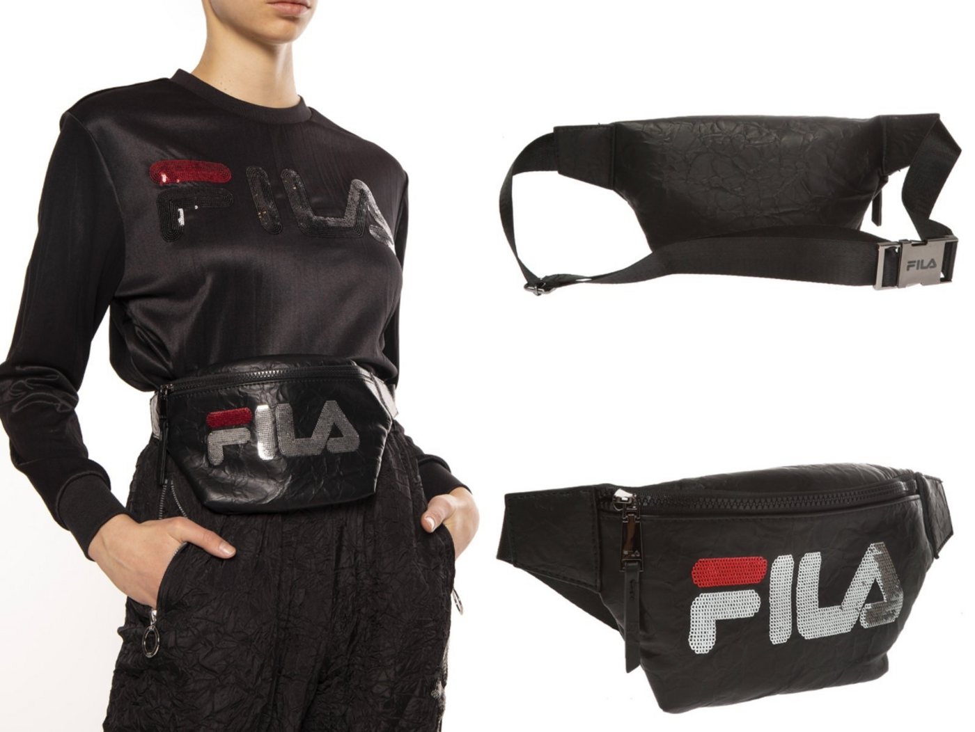 Fila Schultertasche FILA SEQUIN EMBELLISHED WAISTBAG Gürteltasche Belt Bum Bag Tasche Bauc von Fila