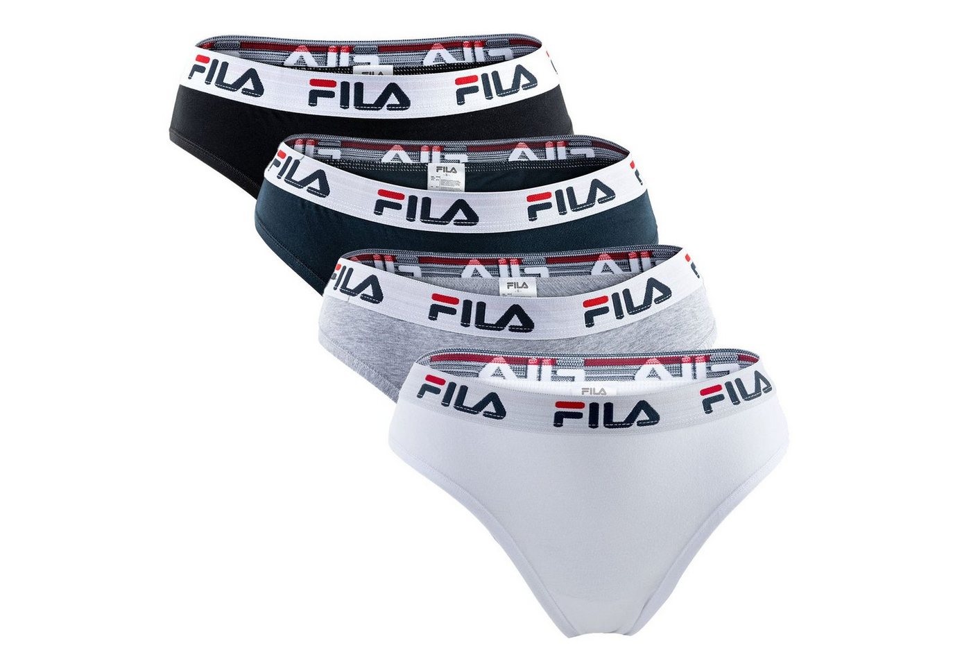 Fila Slip Damen Brazilian Slip - 4er Pack, Logo-Bund, Cotton von Fila