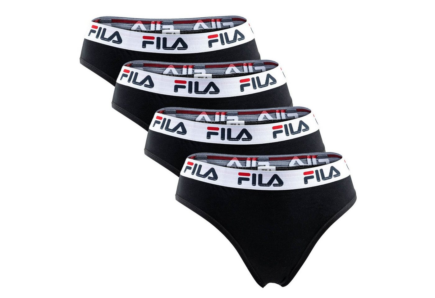 Fila Slip Damen Brazilian Slip - 4er Pack, Logo-Bund, Cotton von Fila