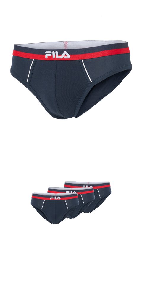 Fila Slip MAN BRIEF (3er Pack) mit kontrastfarbenem Saum von Fila