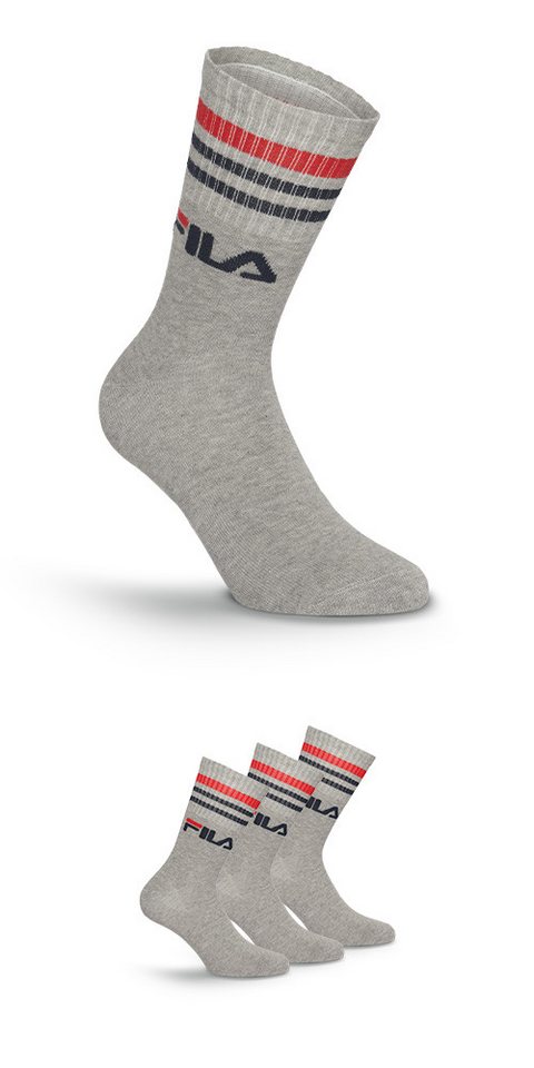 Fila Socken (3 Paar) breites Rippenbündchen, Logoschriftzug, Cotton-Mix von Fila