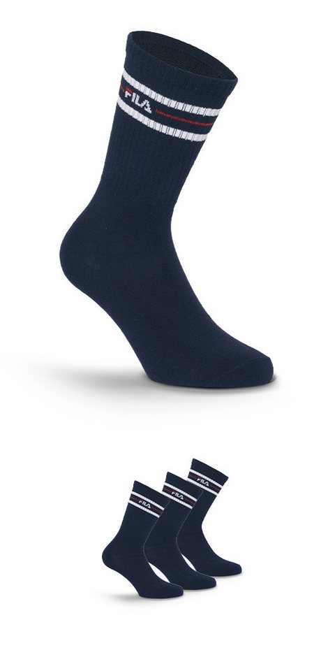 Fila Socken UNISEX LIFESTYLE PLAIN SOCKS (3-Paar, 3 Paar) mit Logo-Schriftzug von Fila