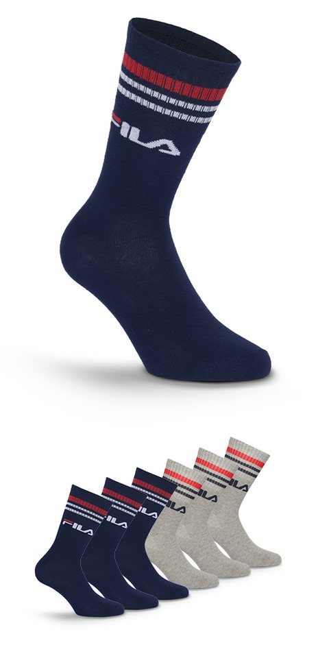 Fila Socken UNISEX LIFESTYLE PLAIN SOCKS (6-Paar, 3 Paar) mit Logo-Schriftzug von Fila