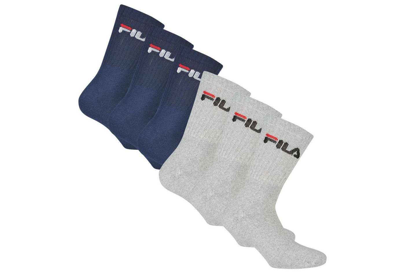 Fila Sportsocken Unisex Socken, 6er Pack - Crew Socks, Frottee von Fila