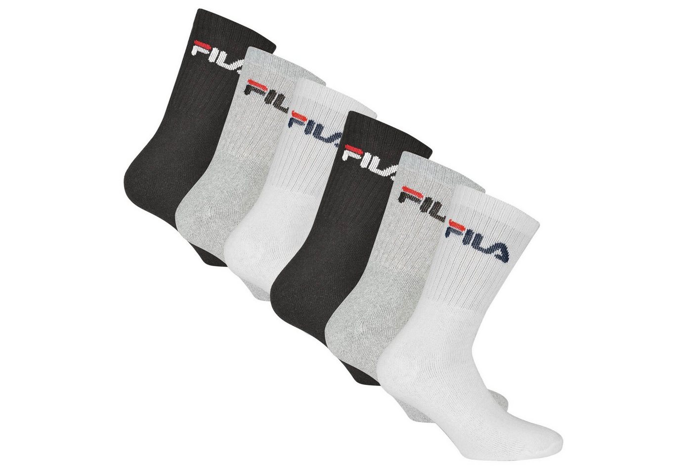 Fila Sportsocken Unisex Socken, 6er Pack - Crew Socks, Frottee von Fila