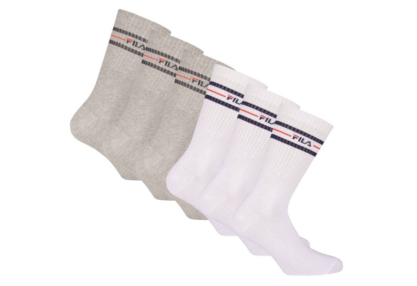 Fila Sportsocken Unisex Socken, 6er Pack - Crew Socks, Strümpfe von Fila