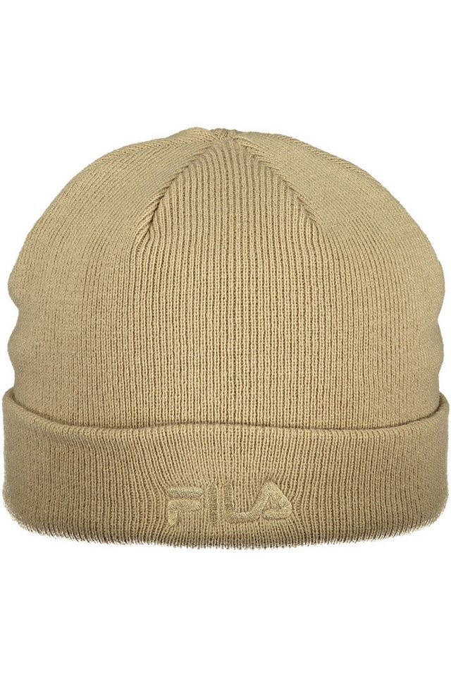Fila Strickmütze Stylische Herren Mütze Beige mit Stickerei-Logo für kalte Tage von Fila