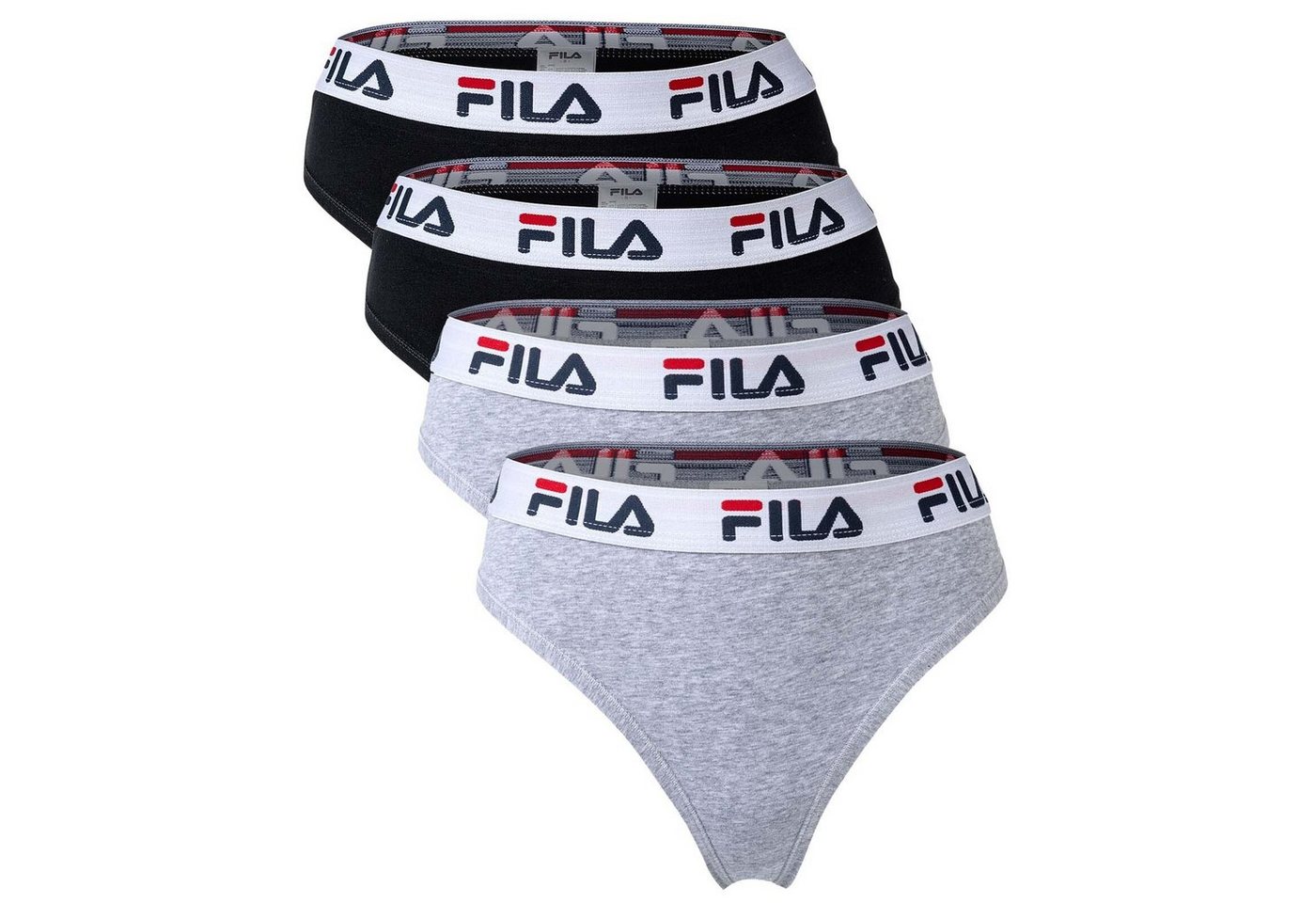 Fila String Damen String, 4er Pack - Logo-Bund, Cotton von Fila