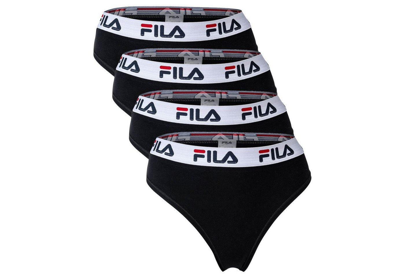 Fila String Damen String, 4er Pack - Logo-Bund, Cotton von Fila