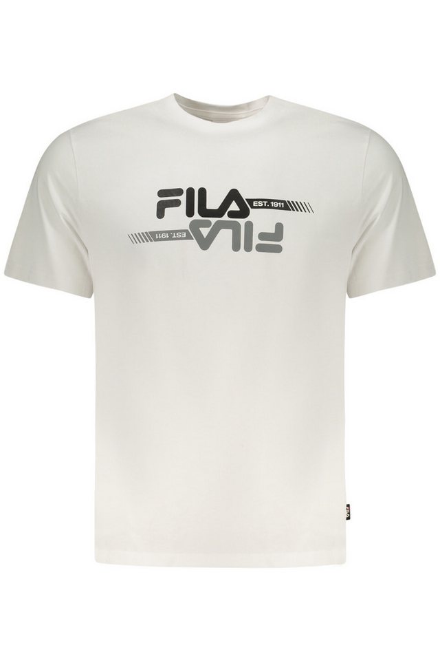Fila T-Shirt Herren T-Shirt Weiß Kurzarm Regular Fit mit Druck von Fila
