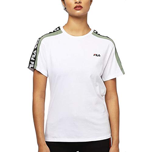 Fila T-Shirt Tandy Donna Bianco girocollo Con Bande e Stampa Con Logo 687686A482 S von Fila