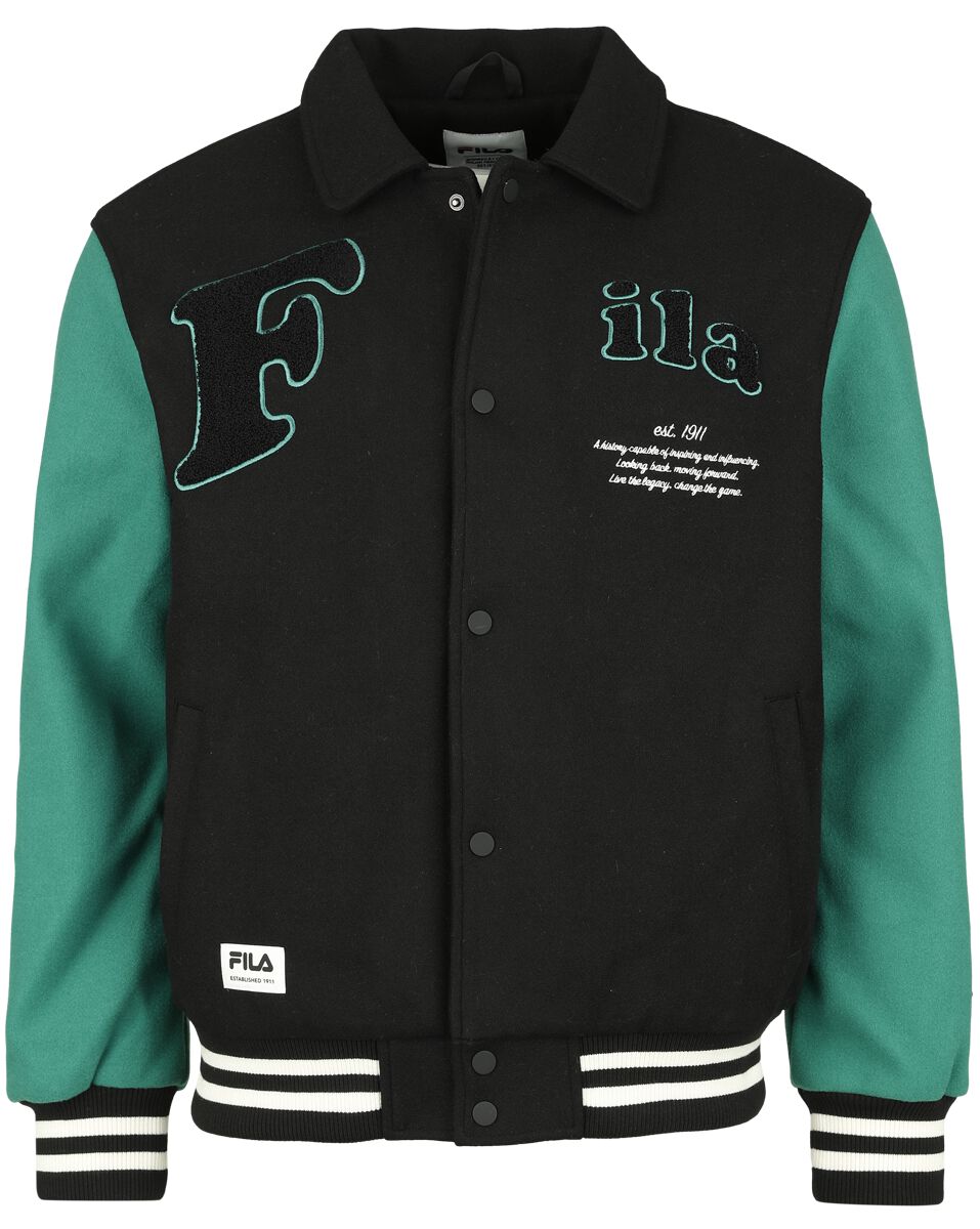 Fila TEHRAN college jacket Bomberjacke schwarz grün in XXL von Fila