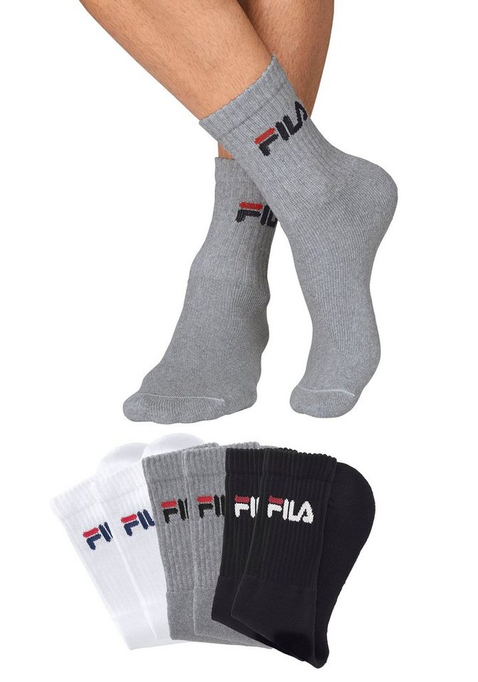 Fila Tennissocken UNISEX CREW TENNIS FULL TERRY SOCKS (6-Paar) Sportsocken, flache Zehennaht von Fila