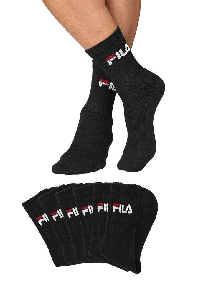 Fila Tennissocken UNISEX CREW TENNIS FULL TERRY SOCKS (6-Paar) Sportsocken, flache Zehennaht von Fila