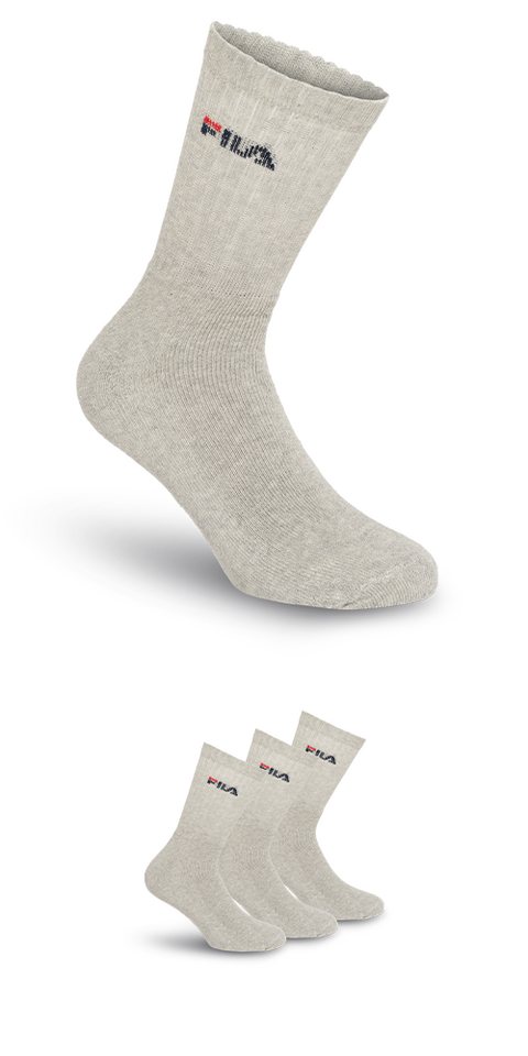 Fila Tennissocken UNISEX CREW TENNIS FULL TERRY SOCKS (3-Paar) mit dezentem Logoschriftzug von Fila