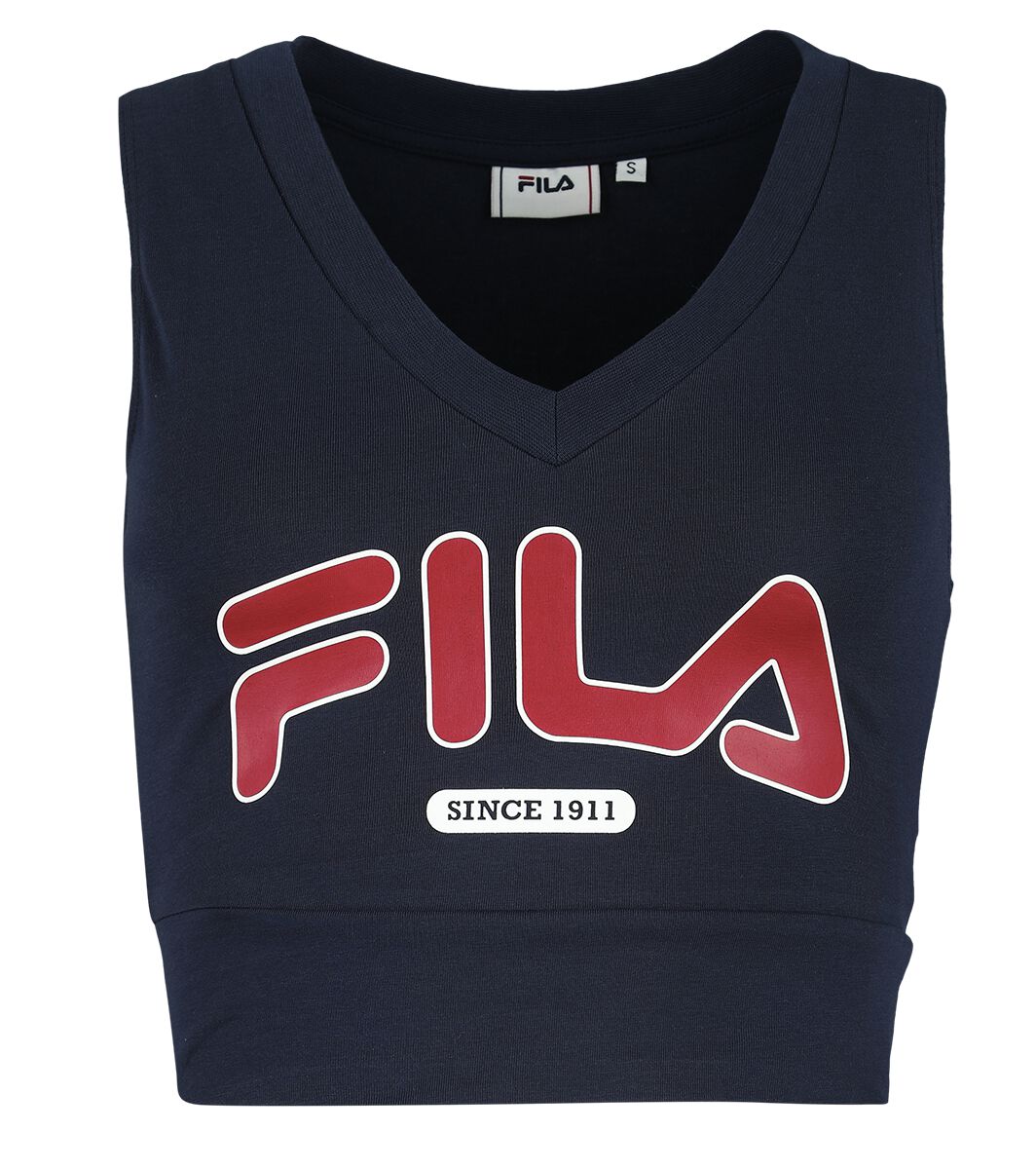 Fila Top - LAIXI Cropped V-Neck Top - XS bis XL - für Damen - Größe L - dunkelblau von Fila