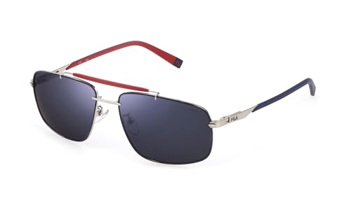 Fila Unisex SFI210V Sunglasses, Shiny Palladium E70B, 60 von FILA