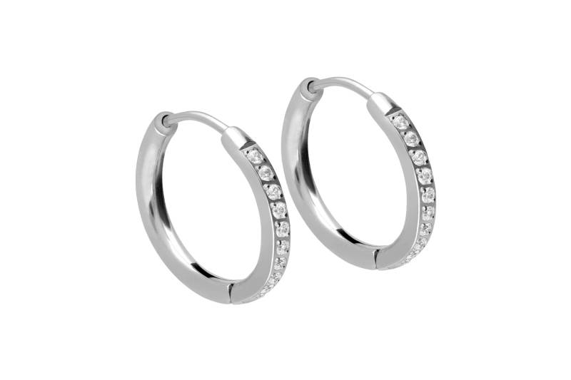 Chirurgenstahl Ohrclicker Creolen EINGEFASSTE KRISTALLE von Filango