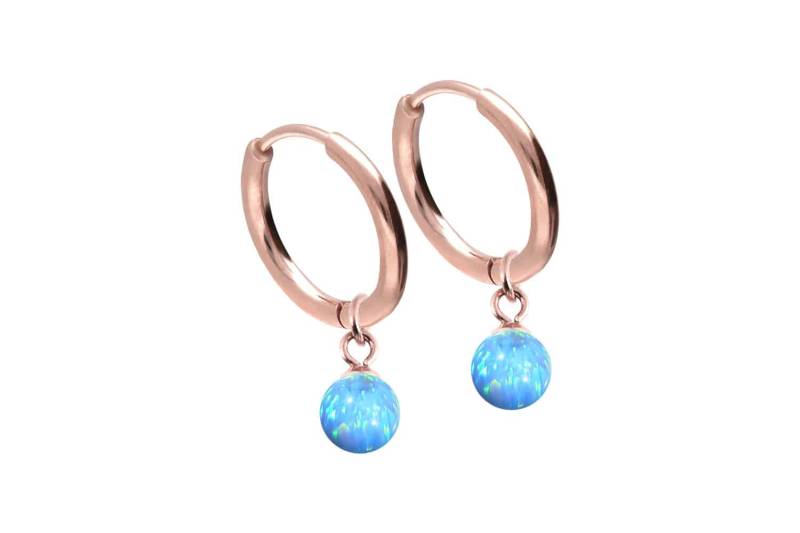 Chirurgenstahl Ohrclicker Creolen SYNTHETISCHER OPAL von Filango