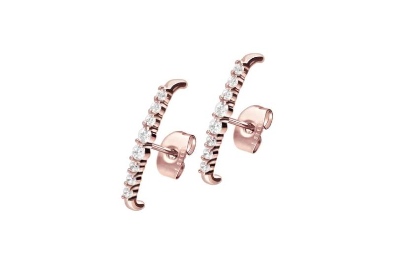 Chirurgenstahl Ohrstecker BOGEN + 8 EINGEFASSTE KRISTALLE von Filango