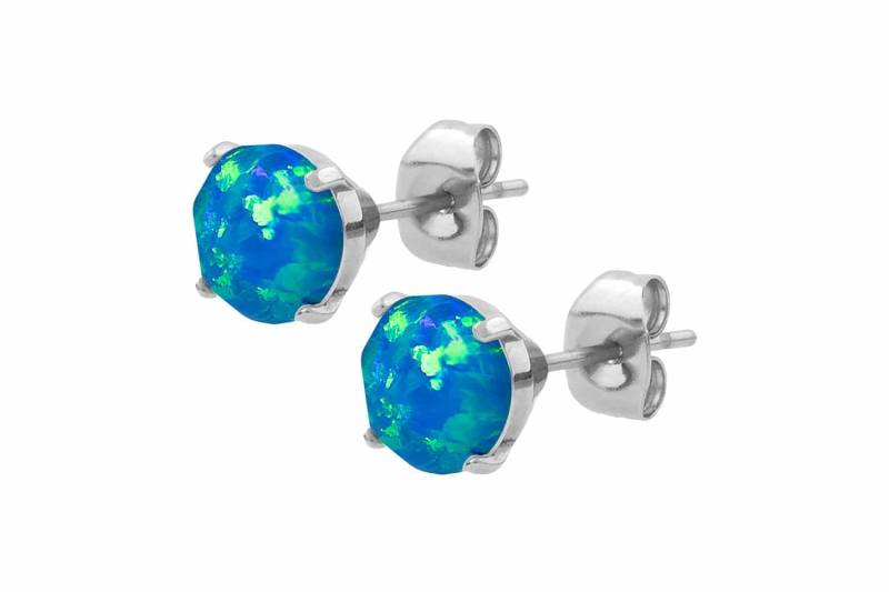Chirurgenstahl Ohrstecker SYNTHETISCHER OPAL ++SALE++ von Filango