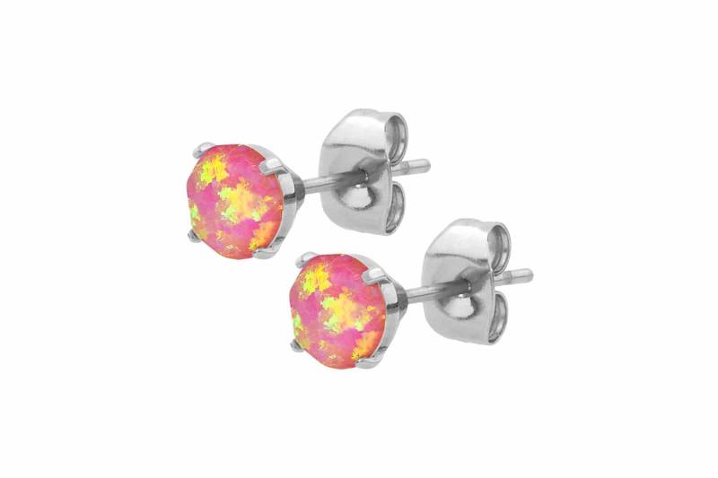 Chirurgenstahl Ohrstecker SYNTHETISCHER OPAL ++SALE++ von Filango