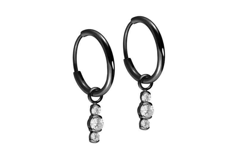 Titan Ohrclicker Creolen 3 EINGEFASSTE KRISTALLE Titan Ohrclicker Creolen 3 EINGEFASSTE KRISTALLE von Filango