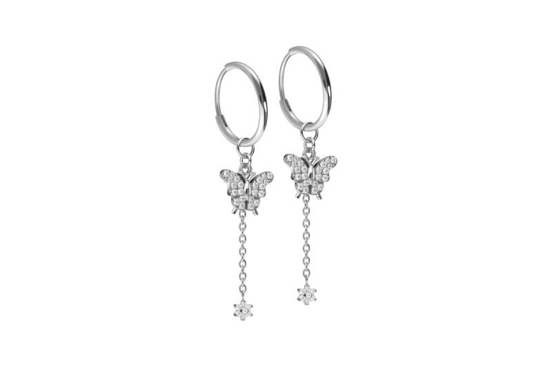 Titan Ohrclicker Creolen KRISTALLSCHMETTERLING + KRISTALLBLUME Titan Ohrclicker Creolen KRISTALLSCHMETTERLING + KRISTALLBLUME von Filango