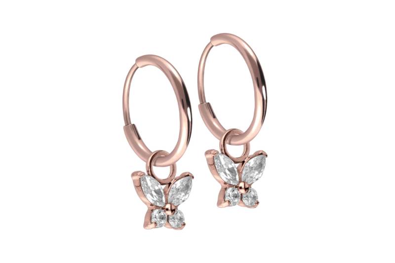 Titan Ohrclicker Creolen KRISTALLSCHMETTERLING von Filango